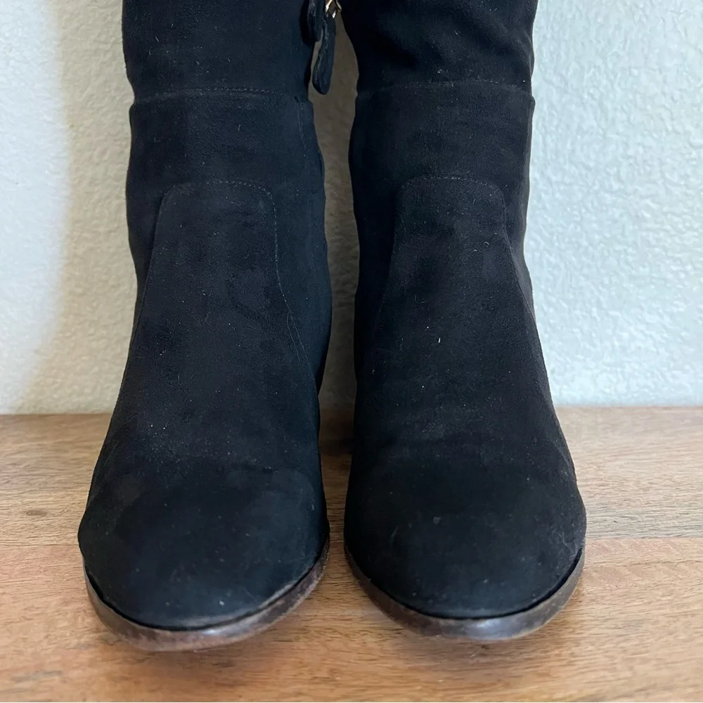 Chanel Black Knee High Heeled Boots Size 8